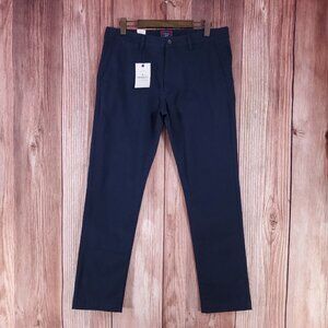 *FLAWS* NWT UNTUCKit Mens Size 35X32 St Clair Straight Leg Pants Navy Blue 40291